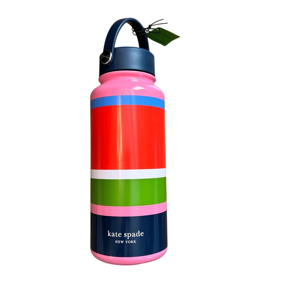 NWT‎ Kate Spade 33oz. Sunny Day Stripe Colorful Striped Water Bottle